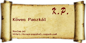Köves Paszkál névjegykártya